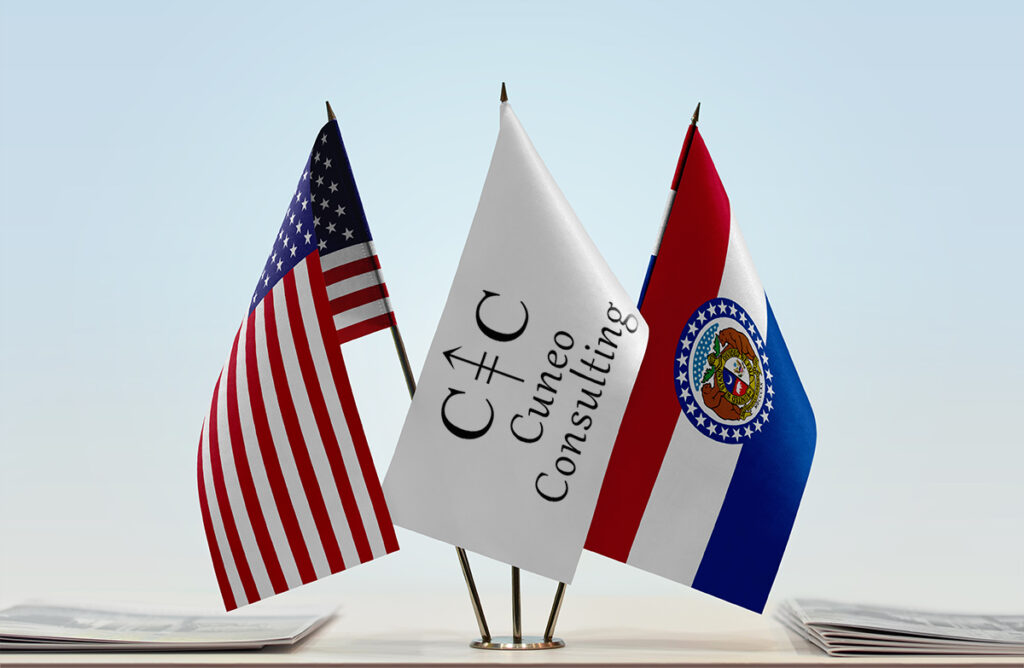 Cuneo Consulting - U.S. and Missouri Flags Representation